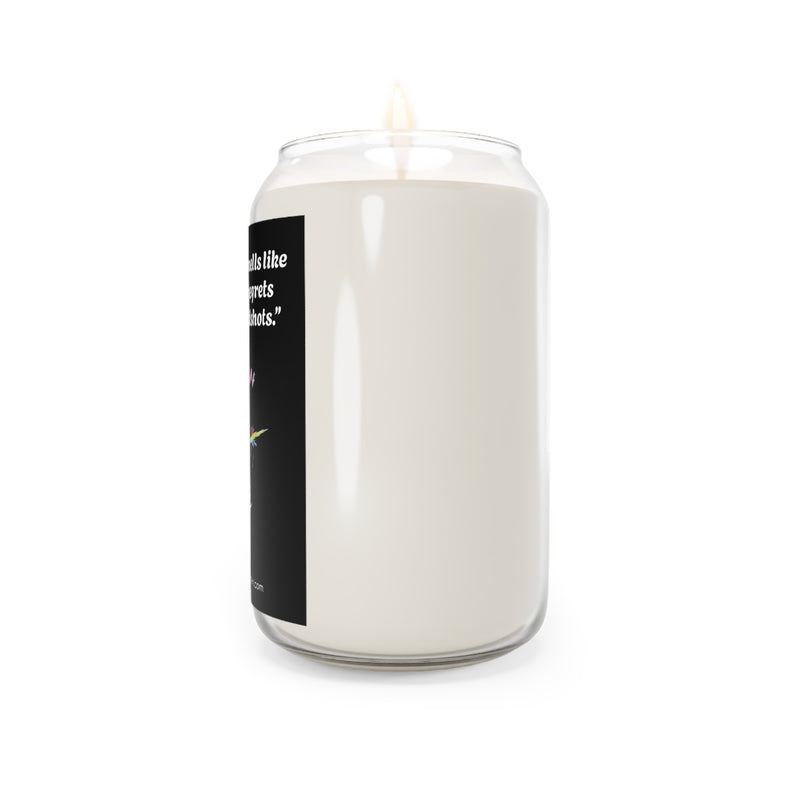“This candle smells like suppressed regrets and clean headshots.”